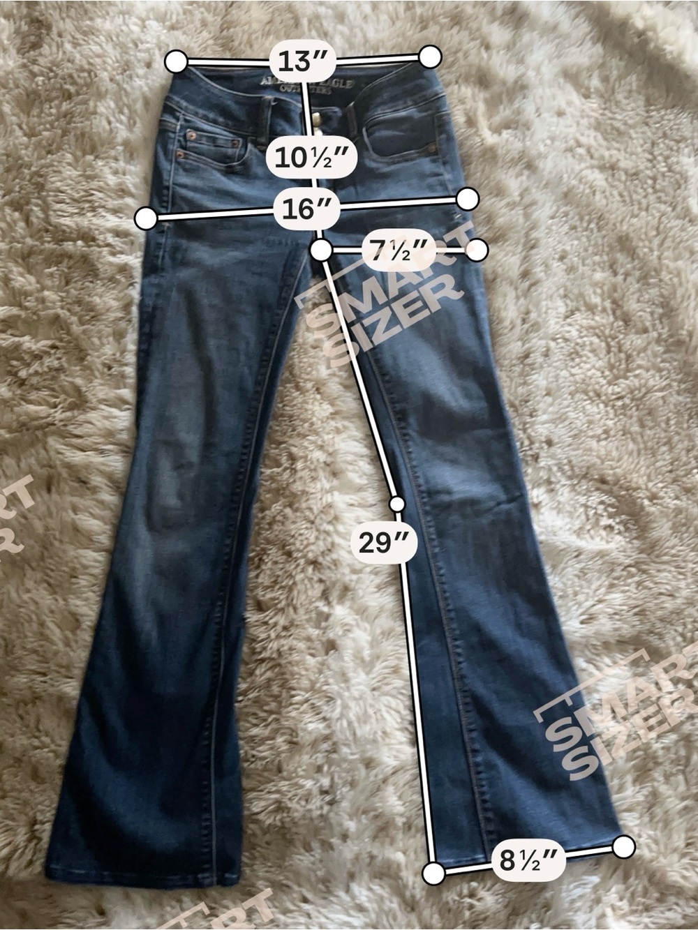 American Eagle Outfitters Blue Flare Jeans - Picture 4 of 8